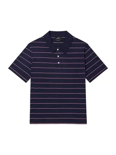 A.P.C. Henry Striped Cotton-Blend Jersey Polo Shirt - Men | Thumbnail 1 A.P.C. Henry Striped Cotton-Blend Jersey Polo Shirt - Men | Thumbnail 1
