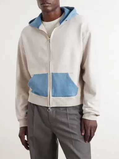 KAPITAL Colour-Block Cotton-Jersey Zip-Up Hoodie - Men | Thumbnail 3