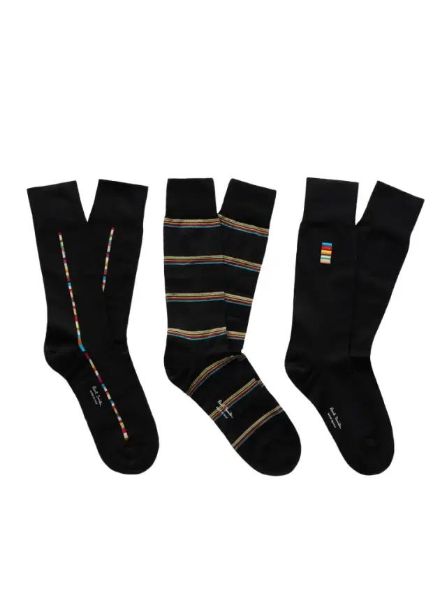 Paul Smith Pack of Three Striped Cotton-Blend Socks - Men