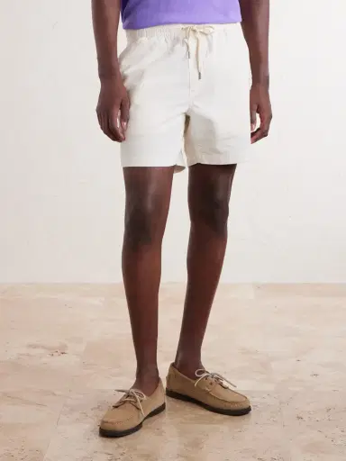 Polo Ralph Lauren Straight-Leg Logo-Embroidered Cotton-Corduroy Drawstring Shorts - Men | Thumbnail 3