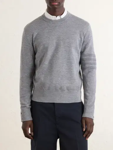 Thom Browne Milano Stitch Wool, Linen and Cotton-Blend Sweater - Men | Thumbnail 3 Thom Browne Milano Stitch Wool, Linen and Cotton-Blend Sweater - Men | Thumbnail 3