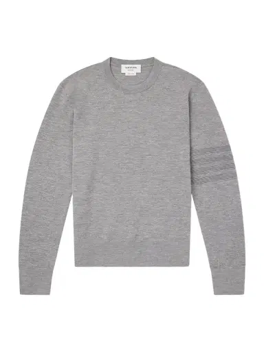 Thom Browne Milano Stitch Wool, Linen and Cotton-Blend Sweater - Men | Thumbnail 1 Thom Browne Milano Stitch Wool, Linen and Cotton-Blend Sweater - Men | Thumbnail 1