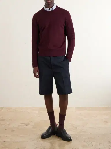 Thom Browne Milano Stitch Wool, Linen and Cotton-Blend Sweater - Men | Thumbnail 2 Thom Browne Milano Stitch Wool, Linen and Cotton-Blend Sweater - Men | Thumbnail 2