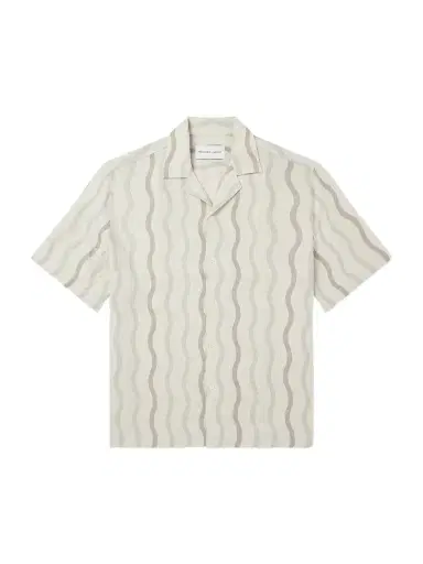 Frescobol Carioca Roberto Camp-Collar Striped Linen Shirt - Men | Thumbnail 1