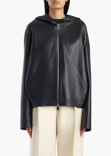 Khaite Darlo Jacket In Dark Navy Leather | Thumbnail 3 Khaite Darlo Jacket In Dark Navy Leather | Thumbnail 3