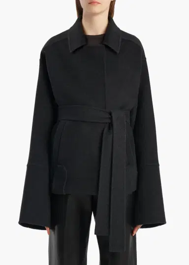 Khaite Alder Jacket In Charcoal Wool | Thumbnail 3