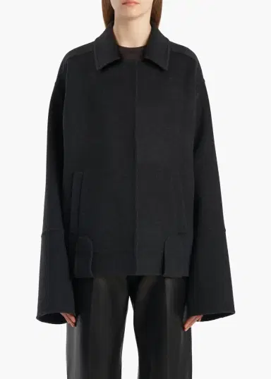 Khaite Alder Jacket In Charcoal Wool | Thumbnail 6