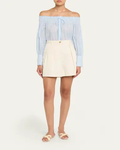 Kobi Halperin Robin Striped Off-Shoulder Boxy Blouse | Thumbnail 2 Kobi Halperin Robin Striped Off-Shoulder Boxy Blouse | Thumbnail 2