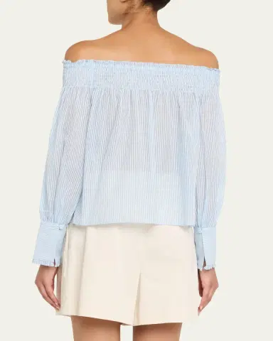 Kobi Halperin Robin Striped Off-Shoulder Boxy Blouse | Thumbnail 3 Kobi Halperin Robin Striped Off-Shoulder Boxy Blouse | Thumbnail 3