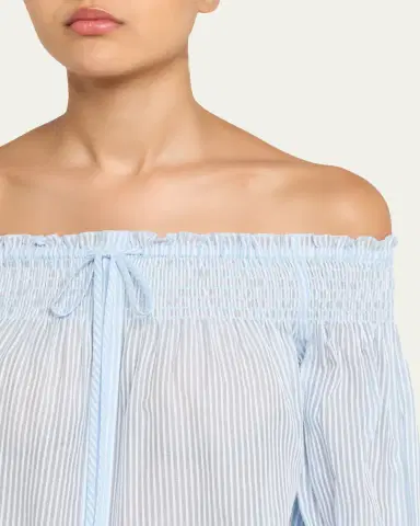 Kobi Halperin Robin Striped Off-Shoulder Boxy Blouse | Thumbnail 5 Kobi Halperin Robin Striped Off-Shoulder Boxy Blouse | Thumbnail 5