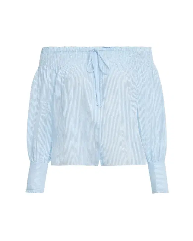 Kobi Halperin Robin Striped Off-Shoulder Boxy Blouse