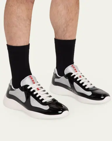 Prada Men's America's Cup Patent Leather Sneakers | Thumbnail 2
