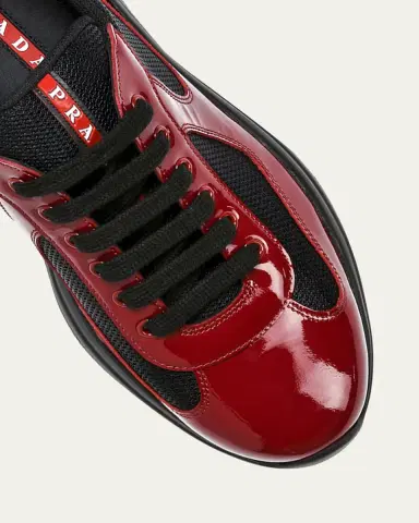 Prada Men's America's Cup Patent Leather Sneakers | Thumbnail 14