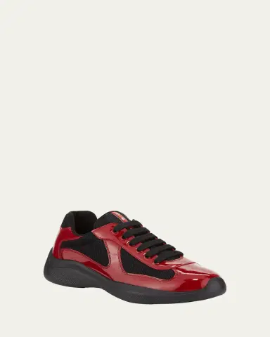 Prada Men's America's Cup Patent Leather Sneakers | Thumbnail 15