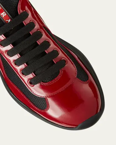 Prada Men's America's Cup Patent Leather Sneakers | Thumbnail 17