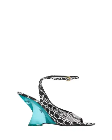 Dries Van Noten 100mm Crackled Leather Ankle-Strap Sandals | Thumbnail 1
