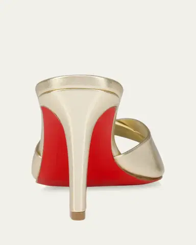 Christian Louboutin 85mm Fanny Metallic Leather Slide Sandals | Thumbnail 3 Christian Louboutin 85mm Fanny Metallic Leather Slide Sandals | Thumbnail 3
