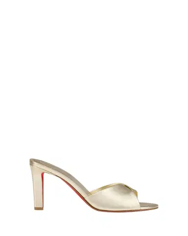 Christian Louboutin 85mm Fanny Metallic Leather Slide Sandals | Thumbnail 1 Christian Louboutin 85mm Fanny Metallic Leather Slide Sandals | Thumbnail 1
