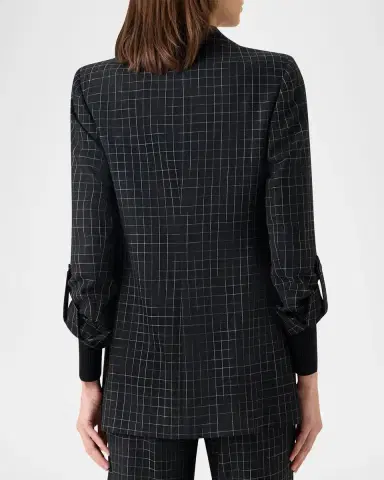 Akris punto Windowpane Check Single-Breasted Jacket | Thumbnail 3 Akris punto Windowpane Check Single-Breasted Jacket | Thumbnail 3