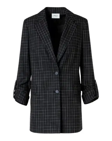 Akris punto Windowpane Check Single-Breasted Jacket | Thumbnail 1 Akris punto Windowpane Check Single-Breasted Jacket | Thumbnail 1