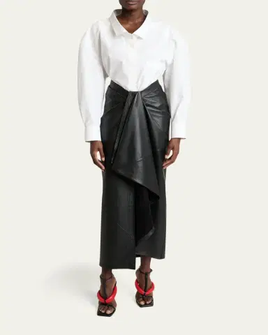 Givenchy Draped Leather Maxi Skirt | Thumbnail 2 Givenchy Draped Leather Maxi Skirt | Thumbnail 2