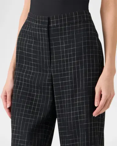 Akris punto High-Rise Check Straight-Leg Ankle Pants | Thumbnail 4 Akris punto High-Rise Check Straight-Leg Ankle Pants | Thumbnail 4