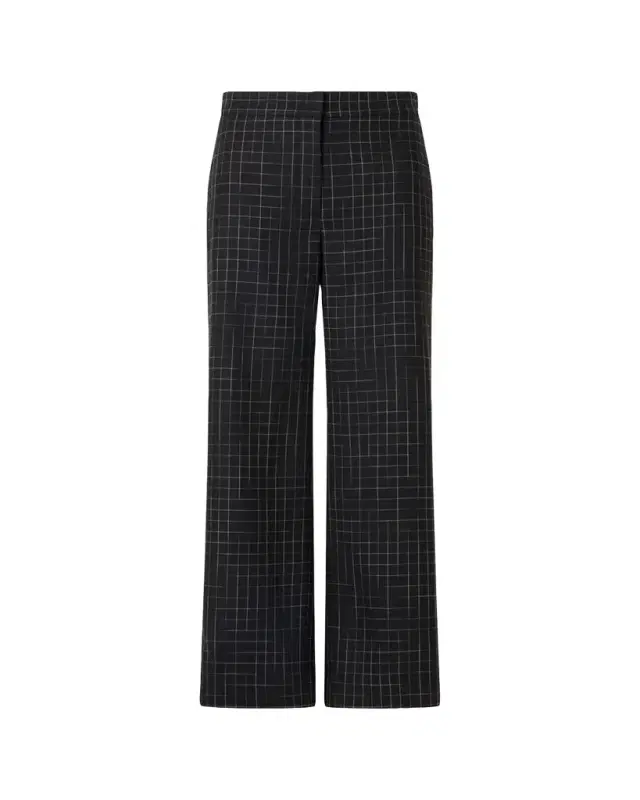 Akris punto High-Rise Check Straight-Leg Ankle Pants