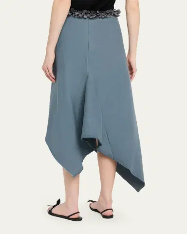 Diotima Darliston Embellished Asymmetric Cotton Midi Skirt | Thumbnail 3 Diotima Darliston Embellished Asymmetric Cotton Midi Skirt | Thumbnail 3