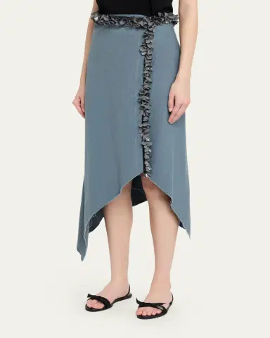 Diotima Darliston Embellished Asymmetric Cotton Midi Skirt | Thumbnail 4 Diotima Darliston Embellished Asymmetric Cotton Midi Skirt | Thumbnail 4