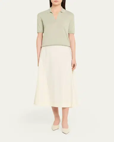 Altuzarra Cotton-Silk Short-Sleeve Polo Sweater | Thumbnail 2