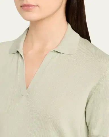 Altuzarra Cotton-Silk Short-Sleeve Polo Sweater | Thumbnail 5