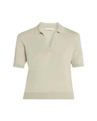 Altuzarra Cotton-Silk Short-Sleeve Polo Sweater | Thumbnail 1