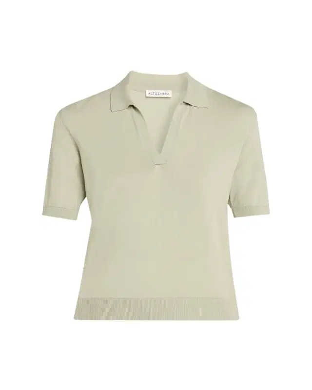 Altuzarra Cotton-ilk hort-leeve Polo weater