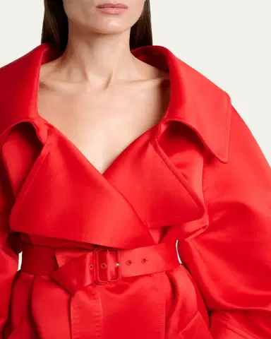 Givenchy Voluminous Belted Silk Coat | Thumbnail 5 Givenchy Voluminous Belted Silk Coat | Thumbnail 5