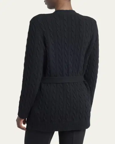 Valentino Garavani V-Logo Cashmere Cable Knit V-Neck Cardigan | Thumbnail 3 Valentino Garavani V-Logo Cashmere Cable Knit V-Neck Cardigan | Thumbnail 3