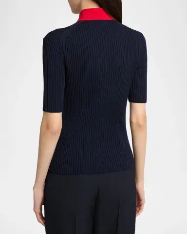 Jil Sander Short-Sleeve Button-Keyhole Polo Shirt | Thumbnail 3