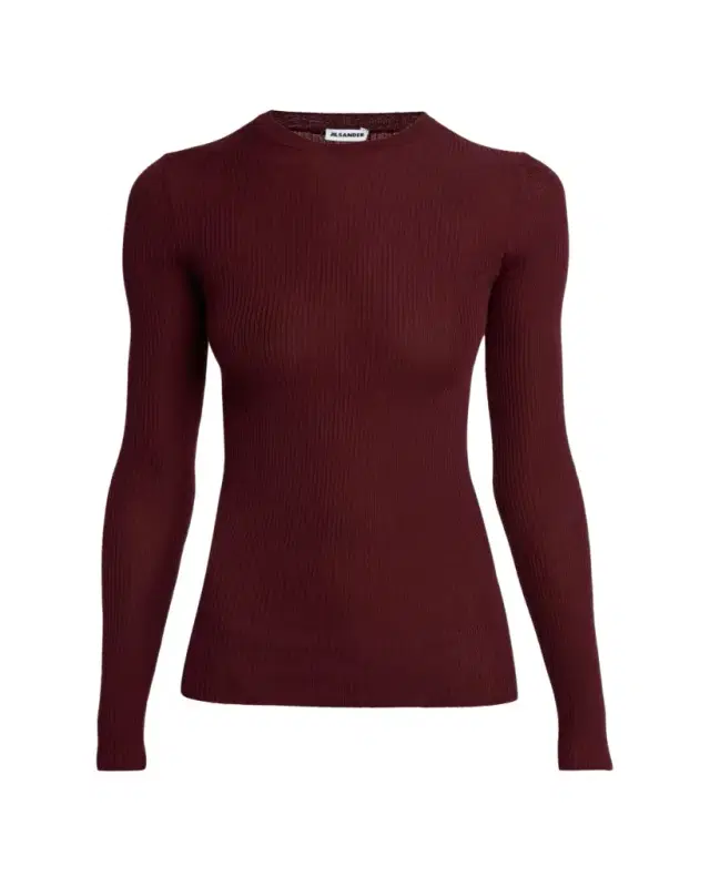 Ribbed Wool Crewneck Sweater