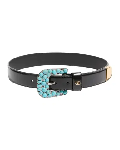 Valentino Garavani VLogo Signature Brushed Calfskin Belt, 30mm | Thumbnail 1 Valentino Garavani VLogo Signature Brushed Calfskin Belt, 30mm | Thumbnail 1