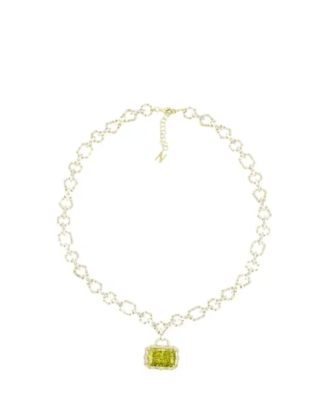 Nickho Rey Houlehan Necklace with Crushed Ice Pendant, Green