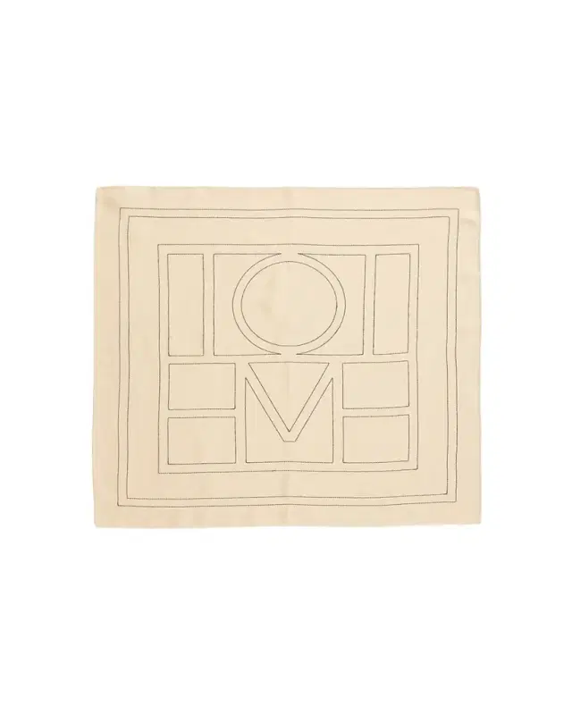 Toteme Embroidered Logo Monogram Silk Scarf