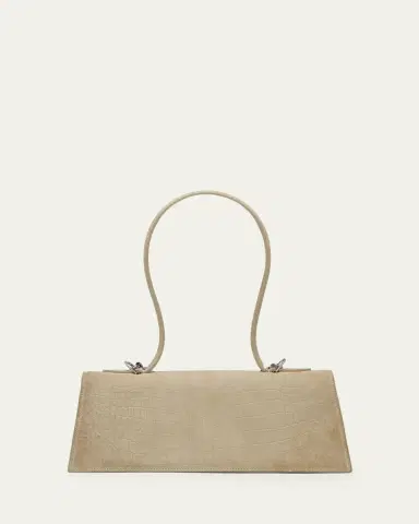 McQueen Jewelled Croc-Embossed Suede Top-Handle Bag | Thumbnail 3