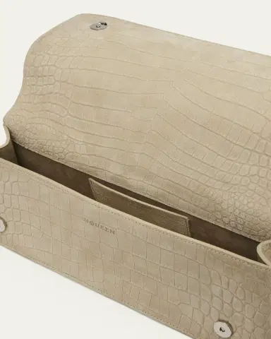 McQueen Jewelled Croc-Embossed Suede Top-Handle Bag | Thumbnail 4