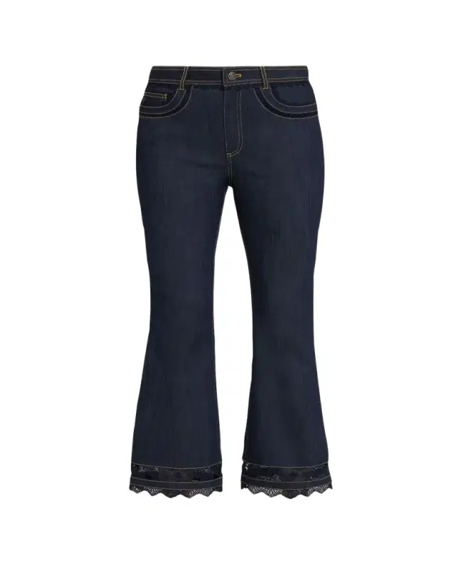 Cinq a Sept Stevie Guipure Lace Crop Flare Jeans