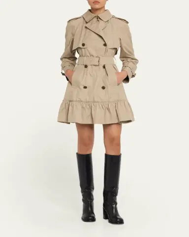 Burberry Ruffle Belted Short Trench Coat | Thumbnail 2 Burberry Ruffle Belted Short Trench Coat | Thumbnail 2