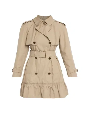 Burberry Ruffle Belted Short Trench Coat | Thumbnail 1 Burberry Ruffle Belted Short Trench Coat | Thumbnail 1