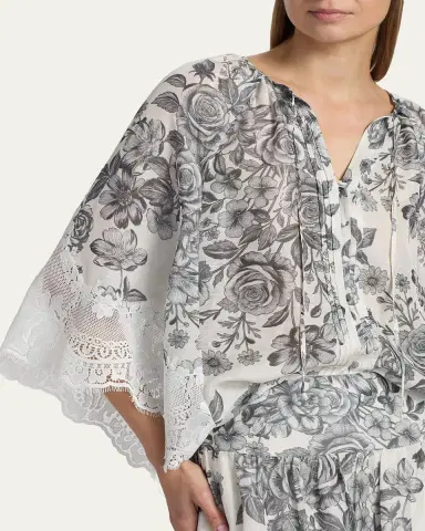 Kobi Halperin Paloma Lace-Trim Viscose-Linen Blouse | Thumbnail 5 Kobi Halperin Paloma Lace-Trim Viscose-Linen Blouse | Thumbnail 5
