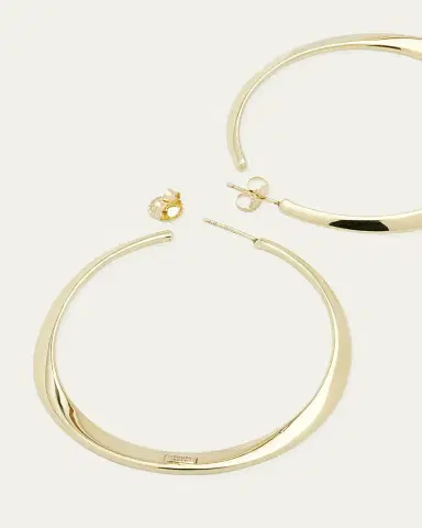 Ippolita Large Twisted Hoop Earrings in 18K Gold | Thumbnail 4
