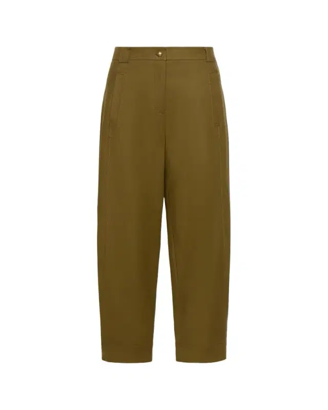 Mid-Rise Barrel-Leg Ankle Pants