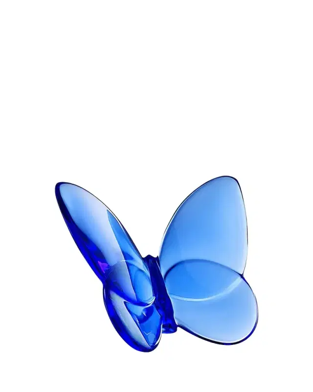 Baccarat 2.5" Lucky Crystal Blue Butterfly