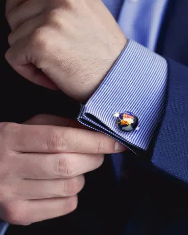 Jan Leslie Spinning Lapis Inlay Globe Cuff Links | Thumbnail 2
